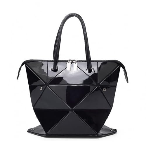 VisBeaut Handtasche mit geometrischem Gittermuster und Tragegriff für Damen, matte Tragetasche, Handtasche, geometrische Schultertasche (Style 6) von VisBeaut