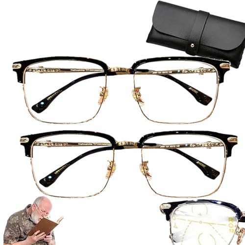 VisBeaut Intelligente Zoom-Presbyopiebrille für Männer und Frauen, Ultraleicht, Blaulichtfilter (2 Set,2.5X) von VisBeaut