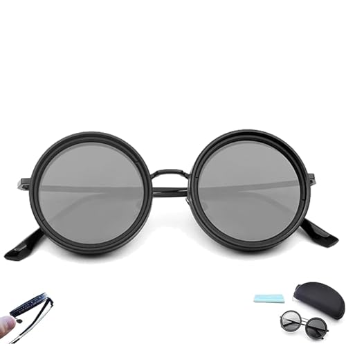 twist vision sonnenbrille verstellbare tönung,einstellbare 1-9 Gears Adjustable Sunglasses,djustable Tint Round Polarized Sunglasses for Men with (B) von VisBeaut