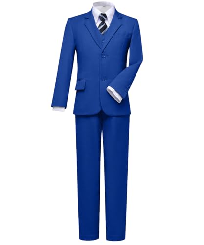 Visaccy Jungen Anzüge Slim Fit Kleid Kleidung Ringträger Outfit - Blau - 152 von Visaccy