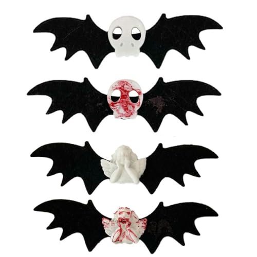 VisageVitalit 4 Stück Halloween Haarspangen, Halloween Haar Clips Horror Fledermaus Flügel Haar Clip Schädel Haarspange Cosplay Mädchen Haarschmuck Haarspange Kopfschmuck Festival Haarnadel VisageVitalit 4 Stück Halloween Haarspangen, Halloween Haar Clips Horror Fledermaus Flügel Haar Clip Schädel Haarspange Cosplay Mädchen Haarschmuck Haarspange Kopfschmuck Festival Haarnadel von VisageVitalitt