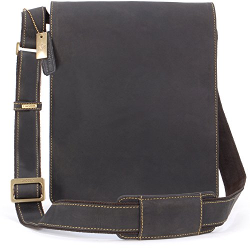 VISCONTI - Herren Leder Schultertasche - Umhängetasche Mittelgroß - Verstellbarer Schultergurt - für Notizbücher A5 - Jasper - 18410 - Öl Braun von VISCONTI