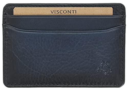 Visconti Atelier Collection Evan Kreditkartenetui aus Leder, RFID-blockierend, AT54, Blau brüniert, Einheitsgröße, Klassisch von VISCONTI