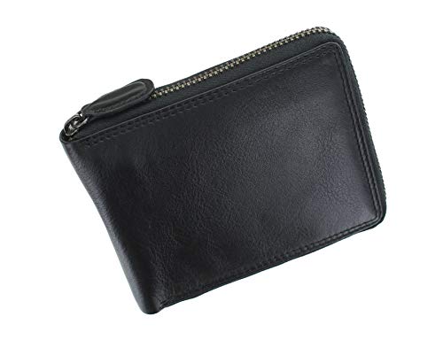 Visconti Heritage Camden Zip Around-Leder-Mappe RFID und Tap and Go HT14 Schwarz von VISCONTI