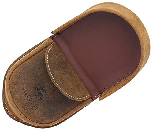 Visconti Monza Collection TRY6 M眉nzb枚rse, pflanzlich gegerbtes Leder, Oil Tan, Einheitsgr枚脽e, von VISCONTI