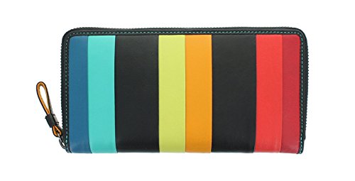 Visconti Santorini-Kollektion CORFU Geldbörse Geldbeutel Leder, mit RFID-Schutz STR5 Schwarz Multi von VISCONTI