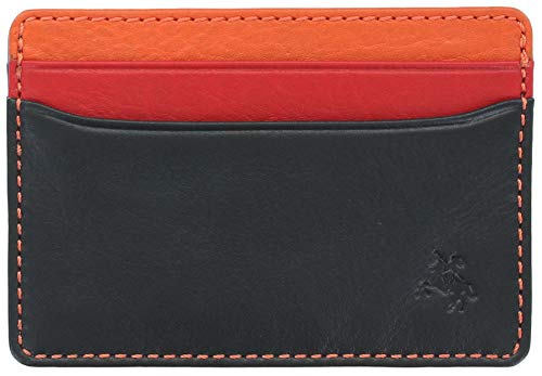 VISCONTI Spectrum Collection Tatum SP59 Kartenetui aus Leder, schmal, RFID-Blockierung, Schwarz , Einheitsgröße, Kompakt von VISCONTI
