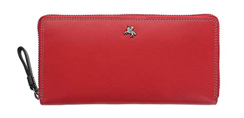 VISCONTI Spectrum Kollektion Violet Leder Zip Around Purse RFID SP79 Rot von VISCONTI