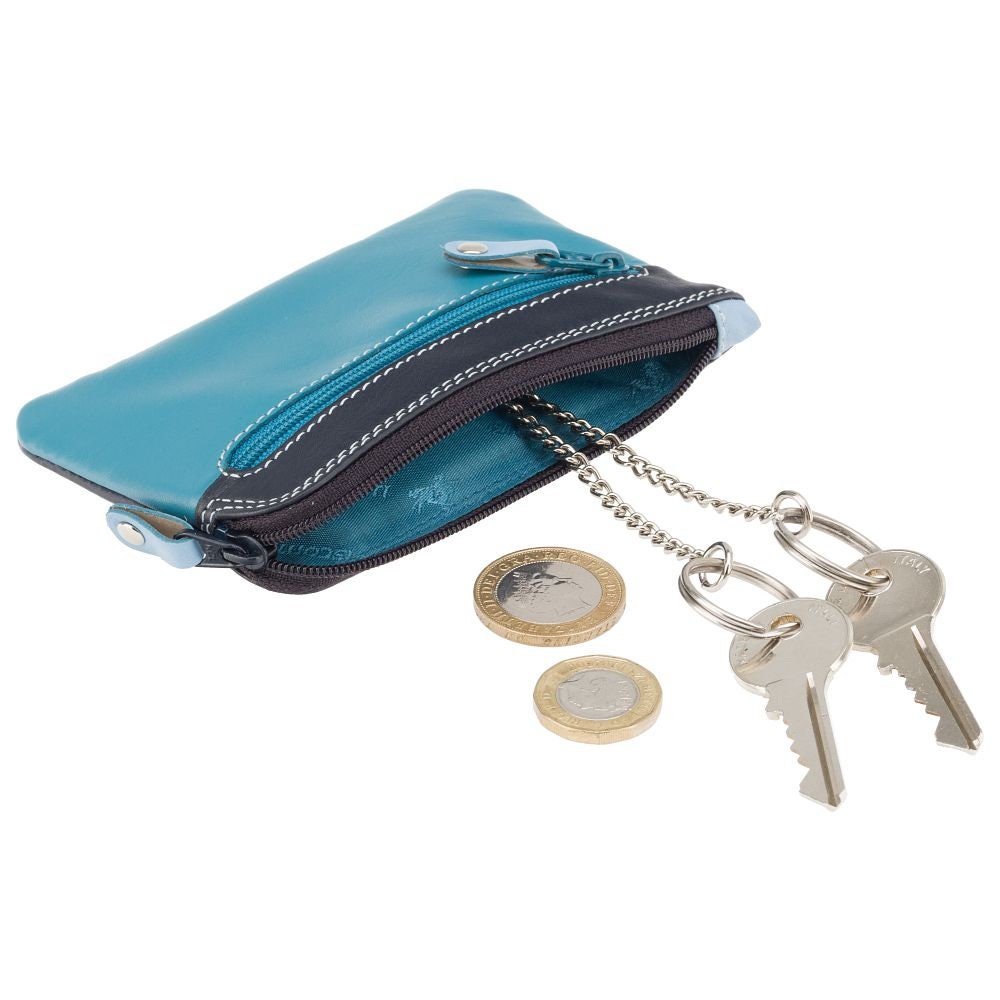 Blaue Geldbörse - Rainbow Kollektion Blau Mini-Geldbörse Schlüsselbörse Rb69 Geno von ViscontiLeather