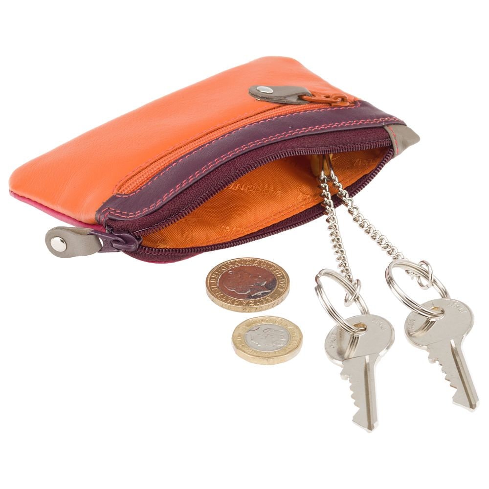 Orangefarbene Geldbörse - Rainbow Collection Orange Mini-Geldbörse Schlüsselhalter Rb69 Geno von ViscontiLeather