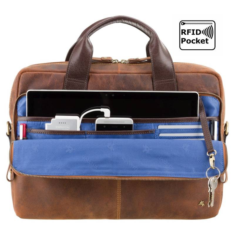 Visconti 15" Leder Laptop Tasche - Aktentasche Taschen Für Laptops Tech Messenger Herren Tc84 Hugo 15 von ViscontiLeather
