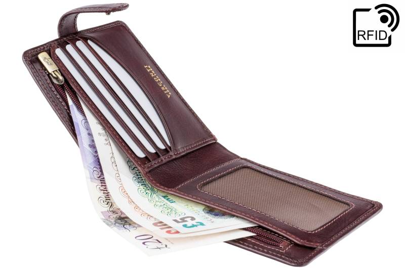 Visconti - Braunes Leder Portemonnaie Mit Rfid-Schutz Button Close Für Männer Veg Tan Premium Tsc41 von ViscontiLeather