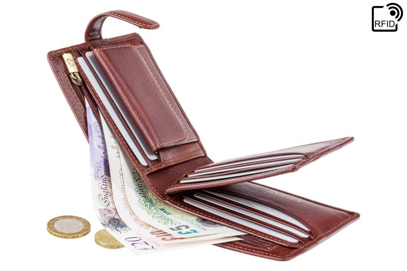 Visconti - Luxuriöse Geldbörse Aus Hellbraunem Leder Mit Rfid-Schutz Knopfverschluss Geldbörsen Für Herren Veg Tan Premium Tsc42 von ViscontiLeather