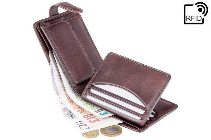 Visconti - Luxus Braune Leder Geldbörse Mit Knopfverschluss Und Rfid-Schutz Geldbörsen Für Herren Veg Tan Premium Handgefertigt Tsc48 von ViscontiLeather