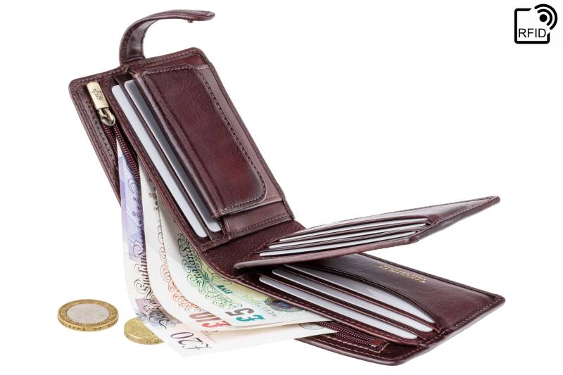 Visconti - Luxus Braune Leder Geldbörse Mit Rfid-Schutz Knopfverschluss Geldbörsen Für Herren Veg Tan Premium Tsc42 von ViscontiLeather