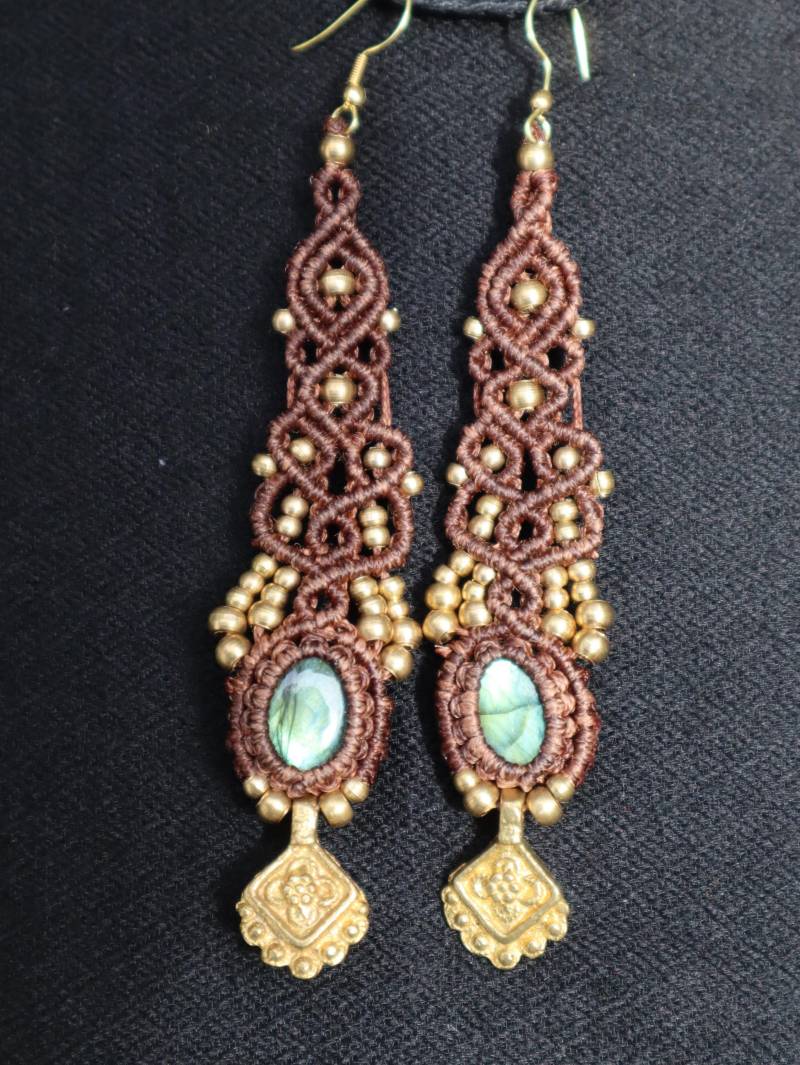 Macrame Earrings, Macrame, Bohemian, Hippie, Fantasy von Vishaad143