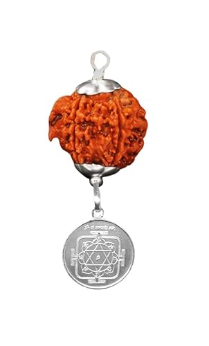 Vishaka Arts Lord Ganpati Kavach/Ganesh Anhänger/Ganesh Rudraksha mit silbernem Yantra-Anhänger, Nepal, 24 mm-26 mm, IGL-Labor zertifiziert, 24 mm-26 mm, Rudraksha, kein Edelstein Vishaka Arts Lord Ganpati Kavach/Ganesh Anhänger/Ganesh Rudraksha mit silbernem Yantra-Anhänger, Nepal, 24 mm-26 mm, IGL-Labor zertifiziert, 24 mm-26 mm, Rudraksha, kein Edelstein von Vishaka Arts