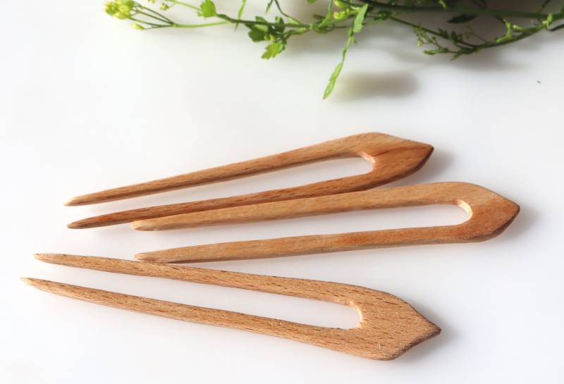 Rustikale Haarforke Aus Buchenholz Handgefertigte Haarnadel von Vishemir
