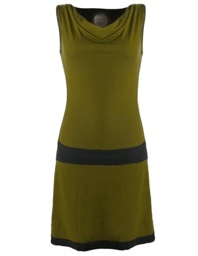 Vishes - Alternative Bekleidung - Ärmellose Tunika aus Biobaumwolle mit Wasserfallkragen Olive 38 von Vishes