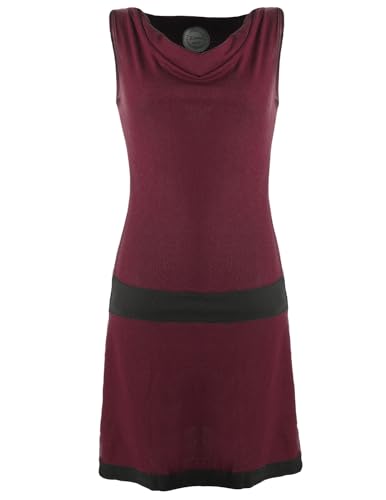 Vishes - Alternative Bekleidung - Ärmellose Tunika aus Biobaumwolle mit Wasserfallkragen dunkelrot 38 von Vishes