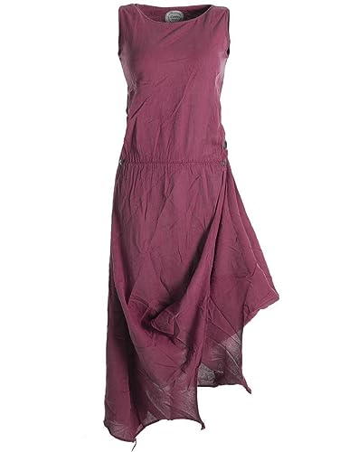 Vishes - Alternative Bekleidung - Ärmelloses Lagenlook Kleid aus Baumwolle zum Hochbinden dunkelrot 38-40 von Vishes