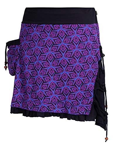 Vishes - Alternative Bekleidung - Asymmetrischer Damen Rock aus Baumwolle zum Überziehen violett 36 von Vishes