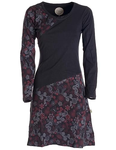 Vishes - Alternative Bekleidung - Asymmetrisches Langarm Jersey Kleid Damen kurz schwarz 36 von Vishes