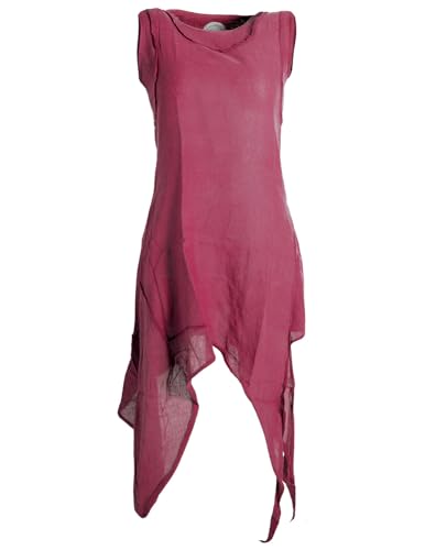 Vishes - Alternative Bekleidung - Asymmetrisches armloses Lagenlook Zipfelkleid dunkelrot 40 von Vishes