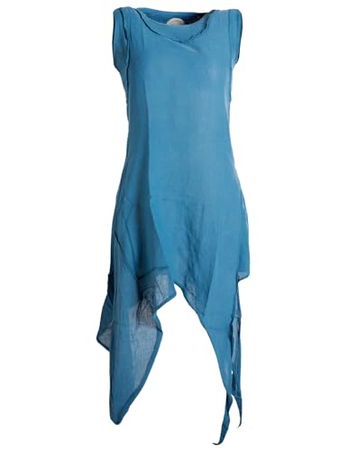 Vishes - Alternative Bekleidung - Asymmetrisches armloses Lagenlook Zipfelkleid türkis 48 von Vishes