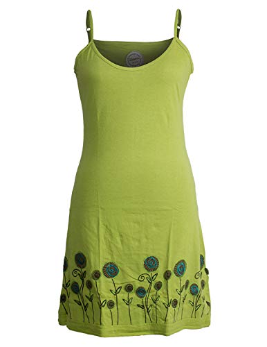 Vishes - Alternative Bekleidung - Besticktes Rosen Baumwoll-Kleid mit verstellbaren Trägern hellgrün 38 von Vishes