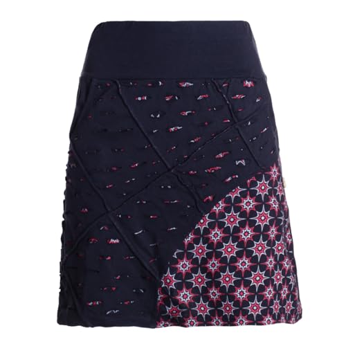 Vishes Alternative Bekleidung - Damen A-Line Rock Baumwolle Blumen-Muster elastischer Bund mit Taschen schwarz 42 Vishes Alternative Bekleidung - Damen A-Line Rock Baumwolle Blumen-Muster elastischer Bund mit Taschen schwarz 42 von Vishes