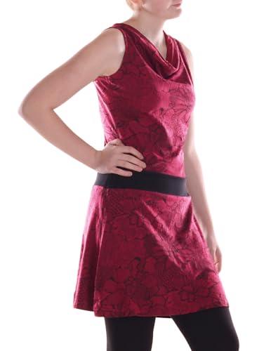 Vishes Alternative Bekleidung - Damen A-Linie Kleid Baumwolle Blumen-Muster Wasserfall-Ausschnitt mit Taschen dunkelrot 38 Vishes Alternative Bekleidung - Damen A-Linie Kleid Baumwolle Blumen-Muster Wasserfall-Ausschnitt mit Taschen dunkelrot 38 von Vishes