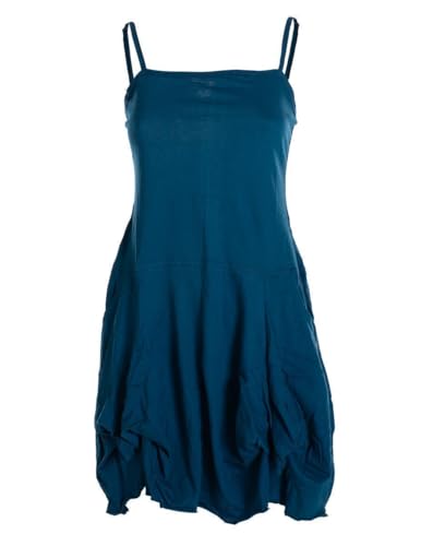 Vishes - Alternative Bekleidung - Damen Ballon-Kleid Tunika-Kleid Sommerkleid verstellbare Träger türkis 38 von Vishes