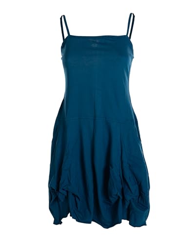 Vishes Damen Sommerkleid im Ballon-Stil I Türkis I Größe XL (40) I 100% Baumwolle I Stylisches Sommerkleid für Freizeit & Alltag I Nachhaltige Alternative Bekleidung von Vishes