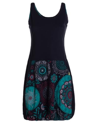 Vishes Alternative Bekleidung - Damen Ballonkleid Baumwolle geometrisch schwarz 48 von Vishes