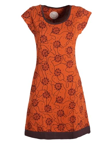 Vishes - Alternative Bekleidung - Damen Kurzarm Longshirt-Kleid Mini-Kleid Tunika-Kleid Shirt-Kleid orange 42 von Vishes