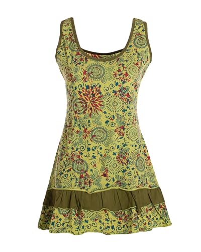 Vishes - Alternative Bekleidung - Damen Lagen-Look Jersey-Tunika Sommerkleid Träger-Kleid hellgrün 48 von Vishes