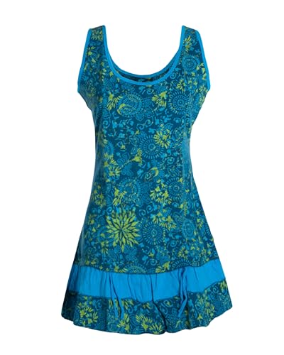 Vishes - Alternative Bekleidung - Damen Lagen-Look Jersey-Tunika Sommerkleid Träger-Kleid türkis 42 von Vishes