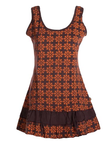 Vishes - Alternative Bekleidung - Damen Lagen-Look Träger-Kleid Jersey-Tunika Sommerkleid Braun 36 von Vishes