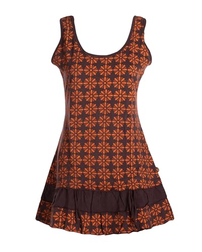 Vishes - Alternative Bekleidung - Damen Lagen-Look Träger-Kleid Jersey-Tunika Sommerkleid Braun 36 von Vishes