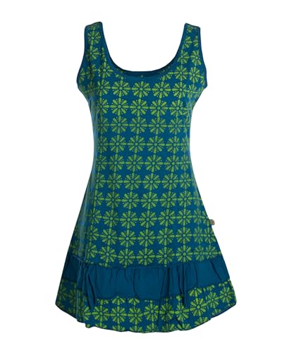 Vishes - Alternative Bekleidung - Damen Lagen-Look Träger-Kleid Jersey-Tunika Sommerkleid Türkis 46 von Vishes