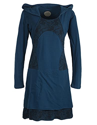 Vishes - Alternative Bekleidung - Damen Langarm Lagenlookkleid aus Baumwolle mit Zipfelkapuze türkis 38 Vishes - Alternative Bekleidung - Damen Langarm Lagenlookkleid aus Baumwolle mit Zipfelkapuze türkis 38 von Vishes
