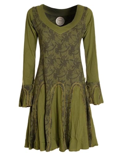 Vishes - Alternative Bekleidung - Damen Langarm Longshirt-Kleid Sweatkleid Shirt-Kleid Tunika-Kleid Olive 42 Vishes - Alternative Bekleidung - Damen Langarm Longshirt-Kleid Sweatkleid Shirt-Kleid Tunika-Kleid Olive 42 von Vishes