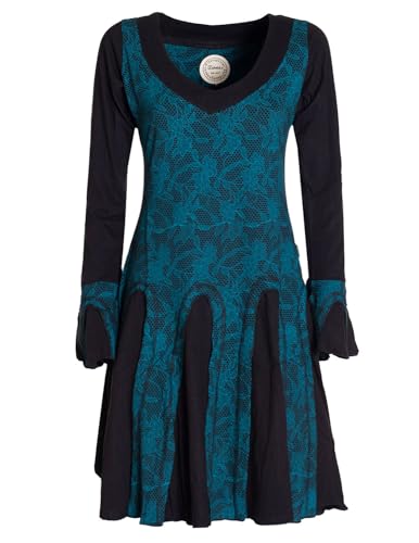 Vishes - Alternative Bekleidung - Damen Langarm Longshirt-Kleid Sweatkleid Shirt-Kleid Tunika-Kleid schwarz 42-44 von Vishes