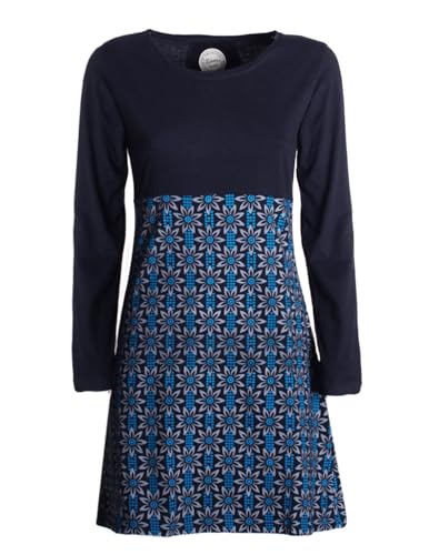 Vishes - Alternative Bekleidung - Damen Langarm Longshirt-Kleid Sweatkleid Tunika-Kleid Shirt-Kleid schwarz grau 48 von Vishes