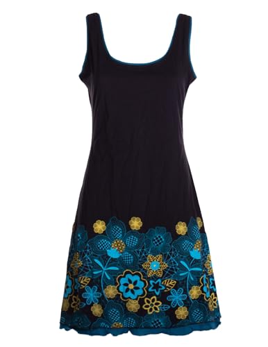 Vishes - Alternative Bekleidung - Damen Longshirt-Kleid armlos Mini-Kleid Tunika-Kleid Shirtkleid schwarz 36-38 von Vishes