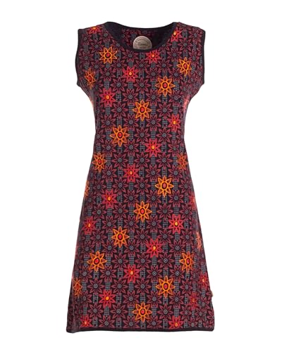 Vishes Damen Longshirt-Kleid mit Blümchen in Schwarz I Größe XS (34-36) I Handgefertigt aus 100% Baumwolle I Stylisches Sommerkleid für Freizeit & Alltag I Nachhaltige Alternative Bekleidung von Vishes