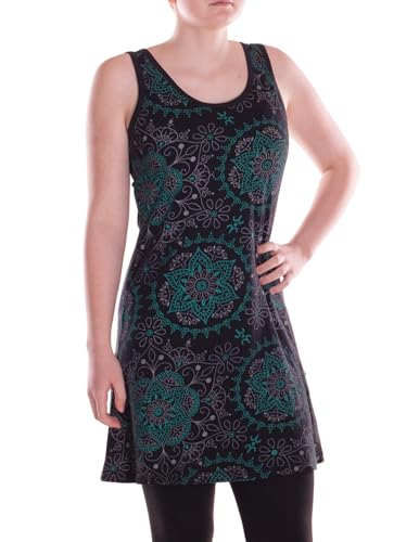 Vishes Alternative Bekleidung - Damen Mini-Kleid Baumwolle Blumen-Muster A-Linie rundhalsig ohne Bündchen schwarz 32-34 Vishes Alternative Bekleidung - Damen Mini-Kleid Baumwolle Blumen-Muster A-Linie rundhalsig ohne Bündchen schwarz 32-34 von Vishes