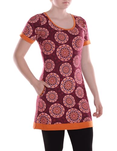 Vishes Alternative Bekleidung - Damen Mini-Kleid Baumwolle geometrisch Rundhalsausschnitt mit Taschen dunkelrot 36 Vishes Alternative Bekleidung - Damen Mini-Kleid Baumwolle geometrisch Rundhalsausschnitt mit Taschen dunkelrot 36 von Vishes