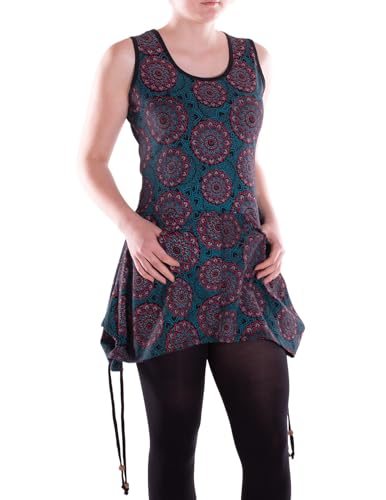 Vishes Alternative Bekleidung - Damen Mini-Kleid Baumwolle geometrisches Muster mit Taschen schwarz 42 von Vishes